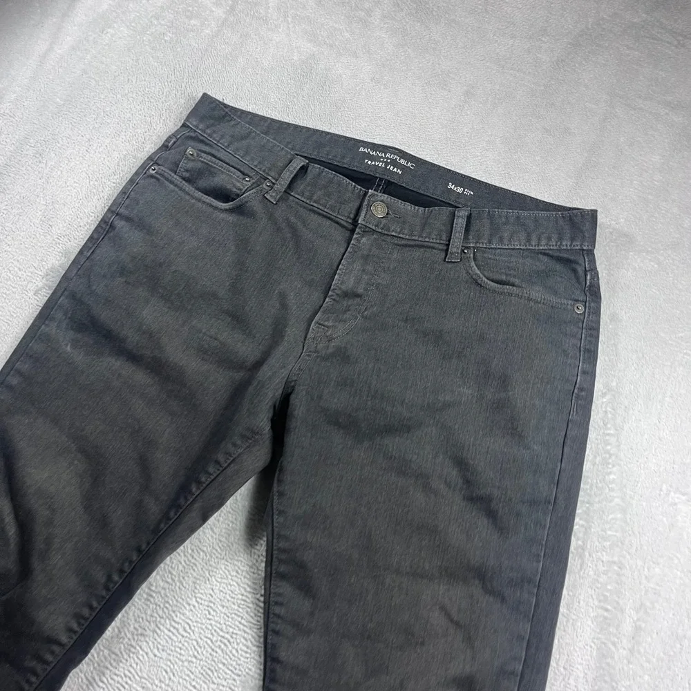 Banana Republic‎ Travel Jean Mens 34x30 Slim Fit Dark Gray Denim Pants